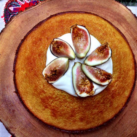 Olive Oil Cake with Mascarpone + Figs