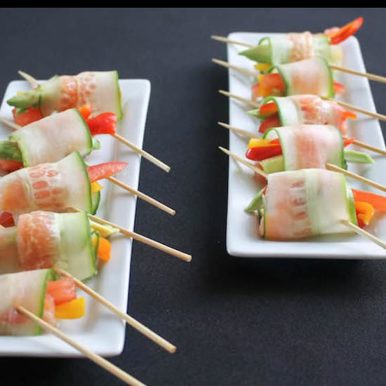 Cucumber Smoked Salmon Lollipops