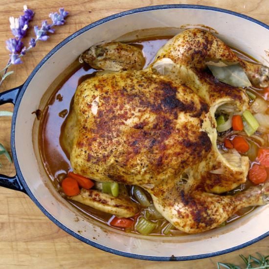 Simple Dutch Oven Roasted Chicken