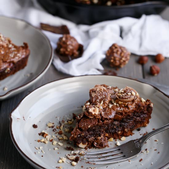 Ferrero Rocher Skillet Brownie Cookie