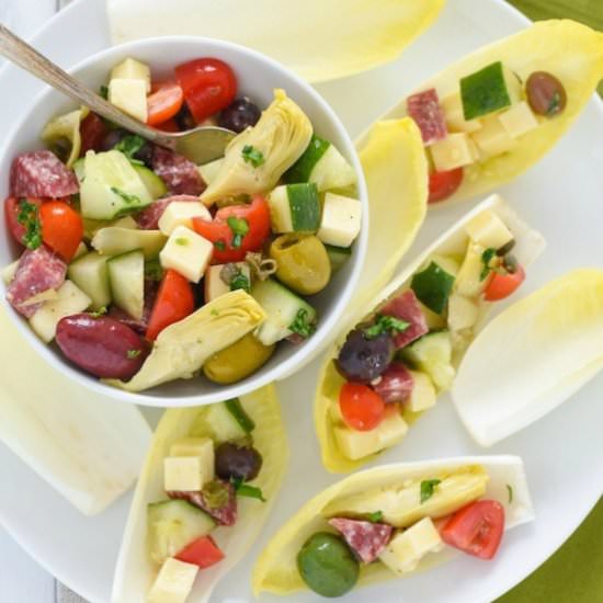 Antipasto Salad Endive Boats