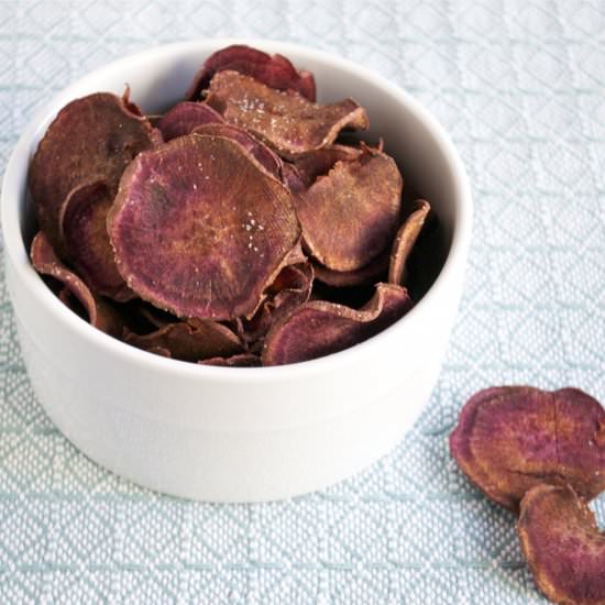 Baked Purple Sweet Potato Chips