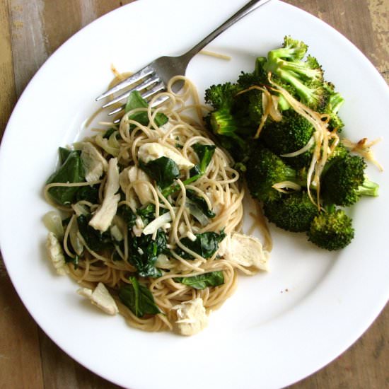Capellini with Spinach & Camembert
