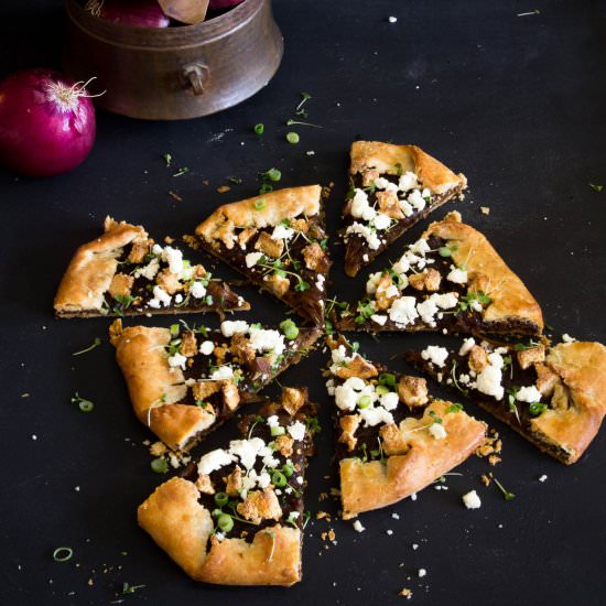 Paneer and Caramelized Onion Pie