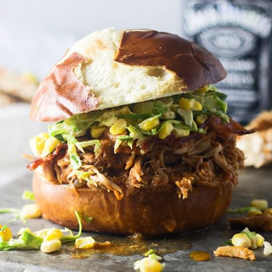 Slow-Cooker Bourbon Pulled Chicken
