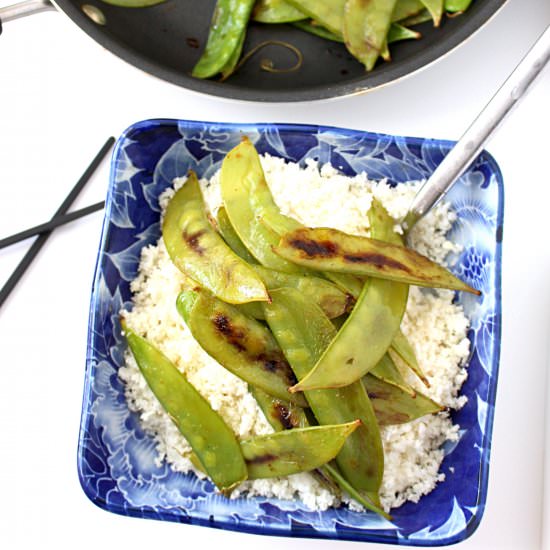 Sauteed Peas with Cauliflower Rice