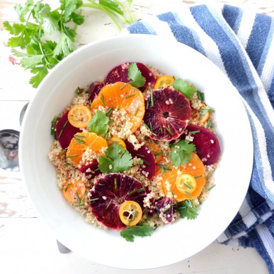 Quinoa, Blood Orange, Beet, Kumquat
