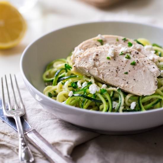 Lemon Chia Chicken Zucchini Noodles