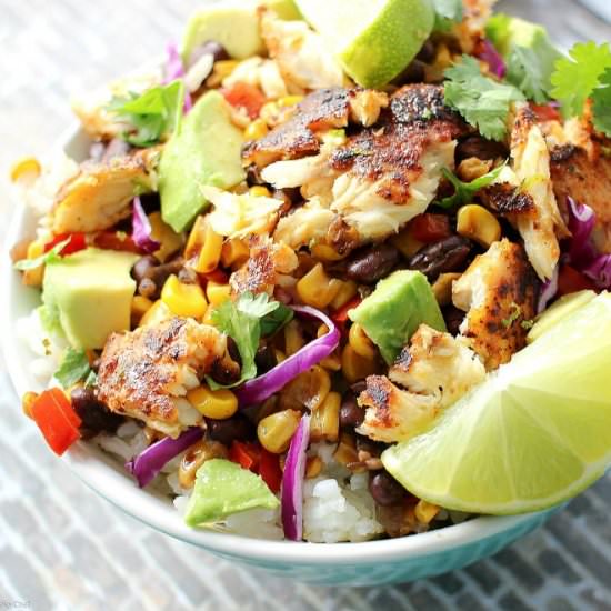 Blackened Tilapia Taco Bowls