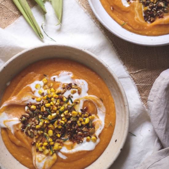 Sweet potato and lentil soup