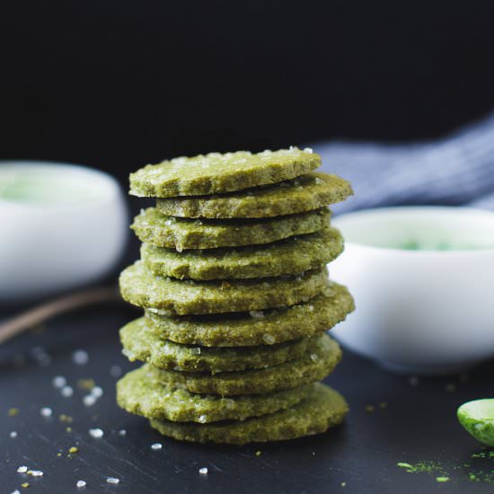 Matcha Shortbread Cookies