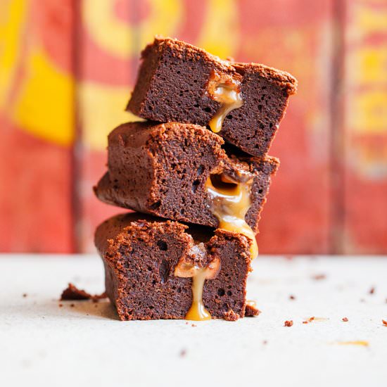 Brownies with caramel