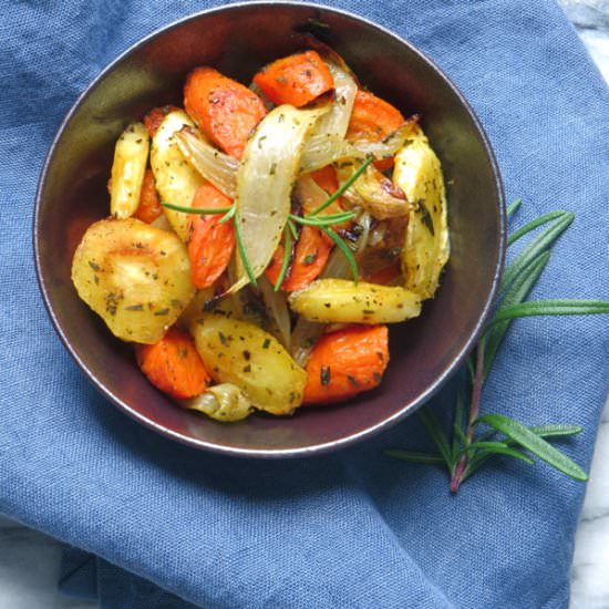 Oven roasted carrots and parsnips