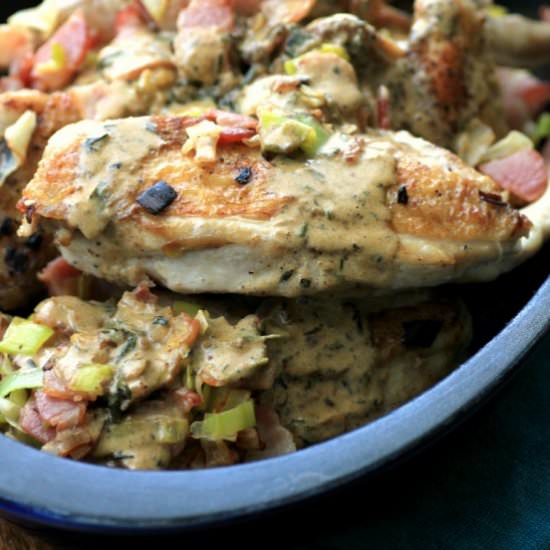 Chicken Bacon Leek Casserole