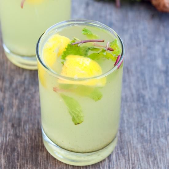 Ginger and Mint Lemon Sharbath