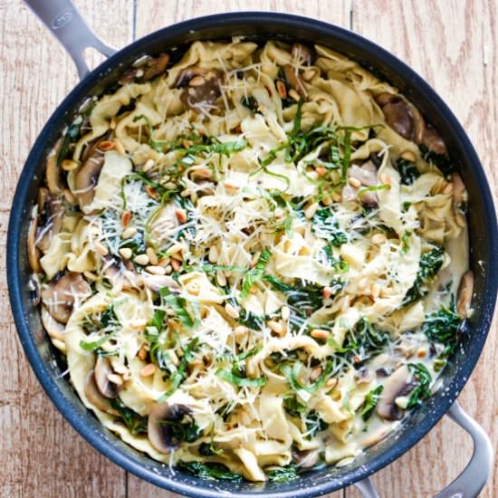 Mushroom and Spinach Pasta