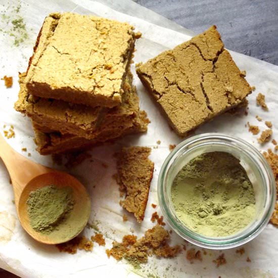 Chickpea Matcha Blondies