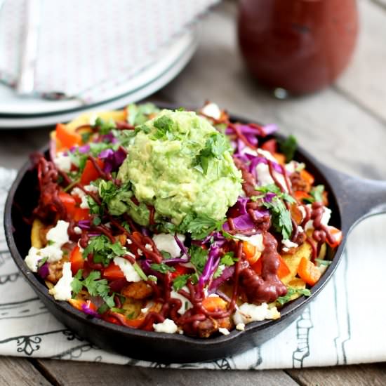 BBQ Chicken Plantain Nachos