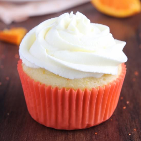 Skinny Orange Creamsicle Cupcakes