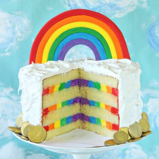 Rainbow in the Clouds Cake