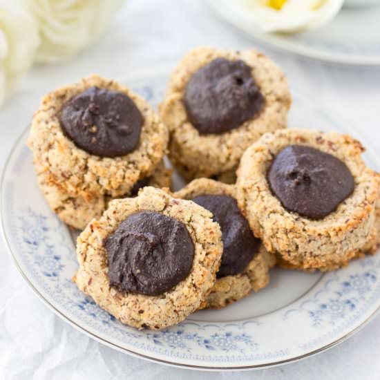 Chocolate Hazelnut Thumb Cookies