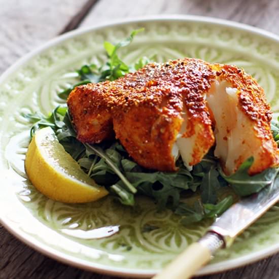 Halibut with Indian spices