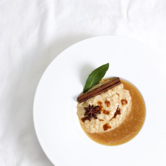 Caramel Milk Rice with Applesauce