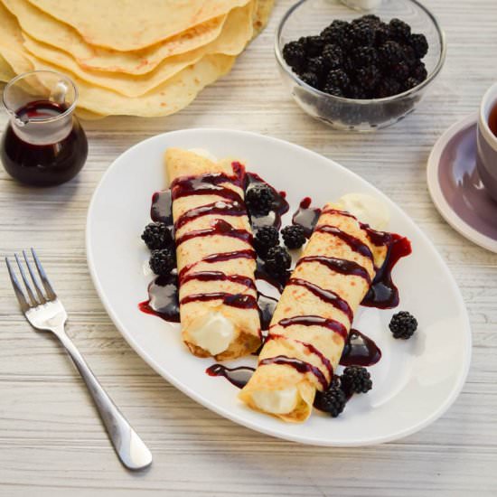 Blackberry Syrup Crepes