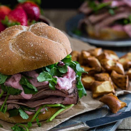 Goat Cheese Roast Beef Sandwich