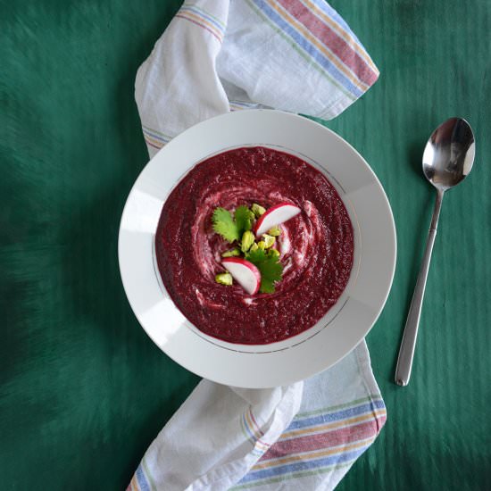 Creamy Coconut & Roasted Beet Soup