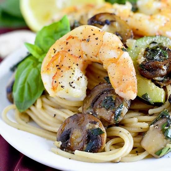 Garlic Mushroom and Zucchini Pasta