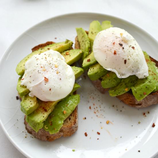 Avocado, Poached Egg Brunch Toast