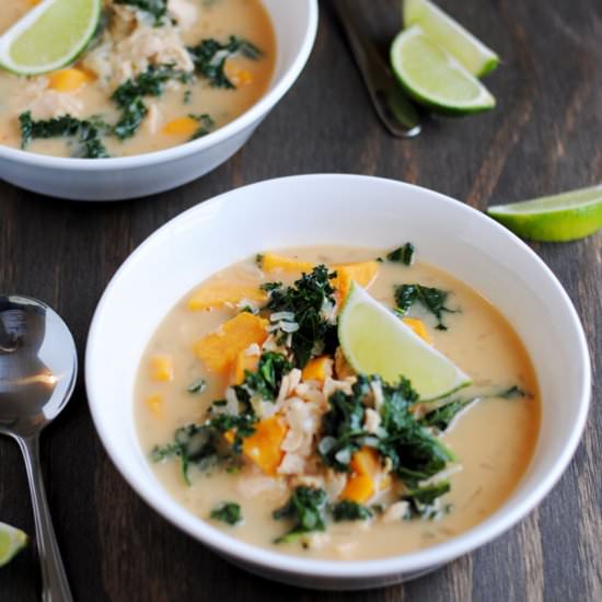 Almond Chicken Soup with Kale