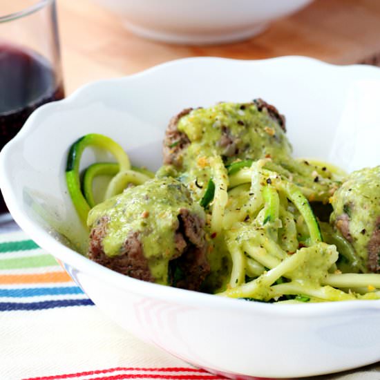 Meatballs with Chimichurri Sauce