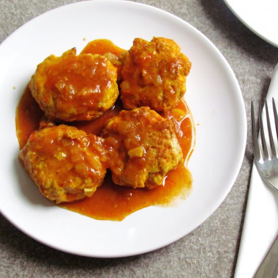 Chicken Patties with Tomato Sauce
