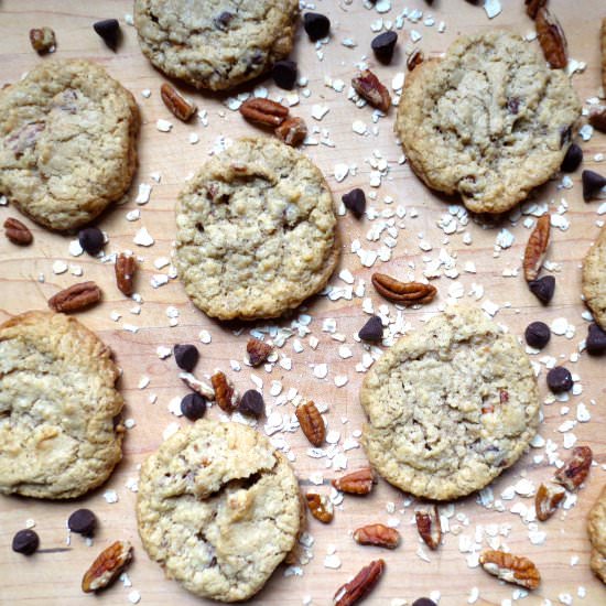 Gluten Free Oatmeal Pecan Cookies