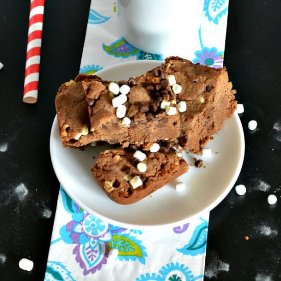 Fudgy Semi-Healthy Hot Cocoa Bars