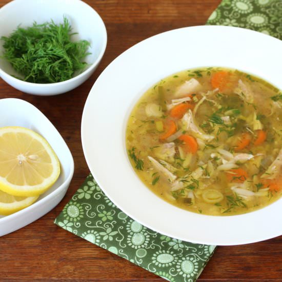 Lemon Chicken Orzo Soup