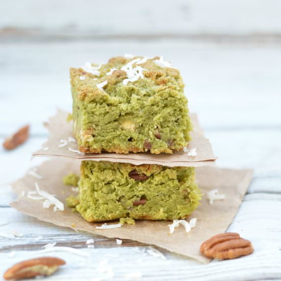 Matcha Green Tea Coconut Cookie Bar