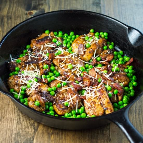 Balsamic Chicken with Peas