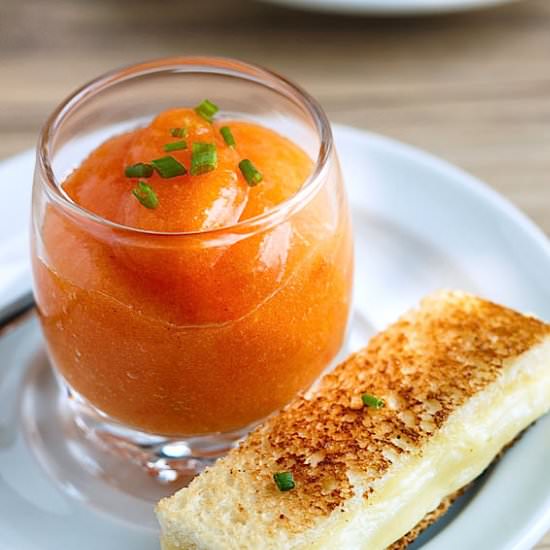 Melon Carrot Gazpacho Shooters