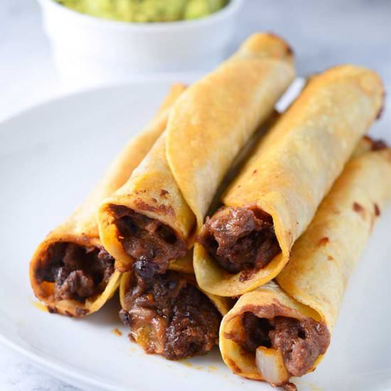Cheesy Chorizo &Black Bean Taquito