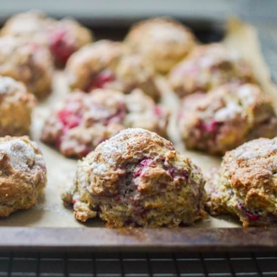 Spiced Oatmeal and Raspberry Scones