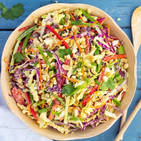 Creamy Rainbow Asian Slaw