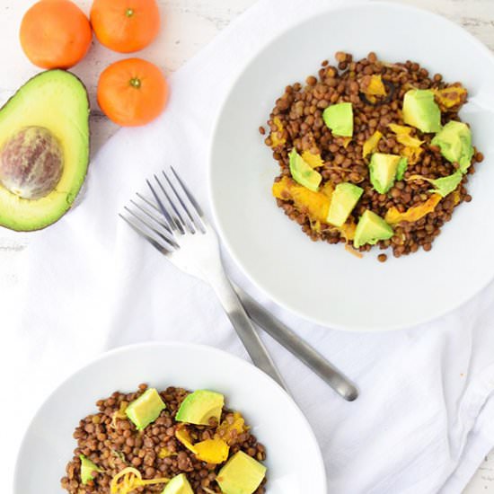 Orange Lentil Salad with Avocado