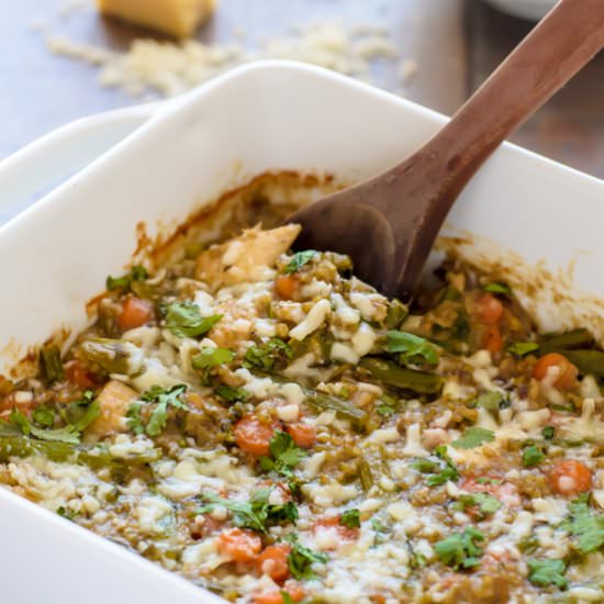 Cheesy Chicken Asparagus Casserole