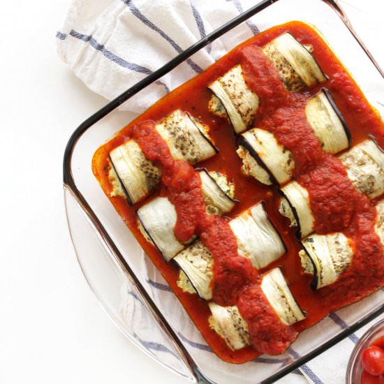 Eggplant Lasagna Roll Ups