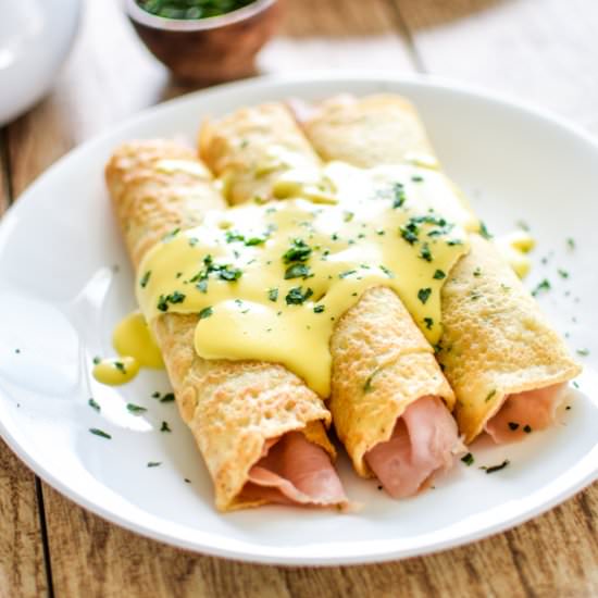 Savory Herb Crepes w/ Hollandaise