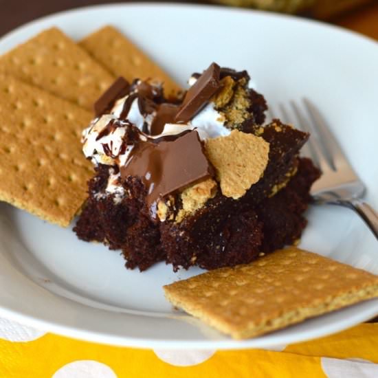 S’mores Chocolate Fudge Cake