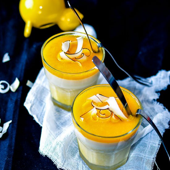 Indulgent Coconut Mango Panna Cotta